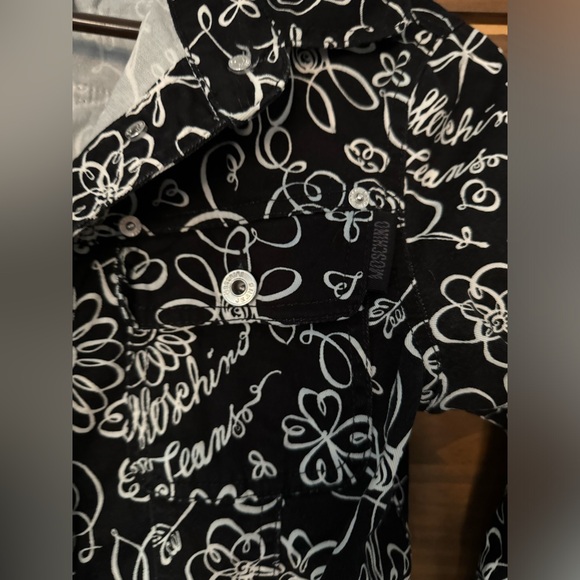 - Moschino Jean Jacket - made in Italy black and white size 8 USA size 42 - Picture 4 of 13